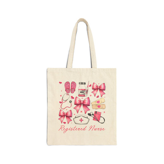 Nurse Tote Bag | Pink Bow Stethoscope, RN Gift