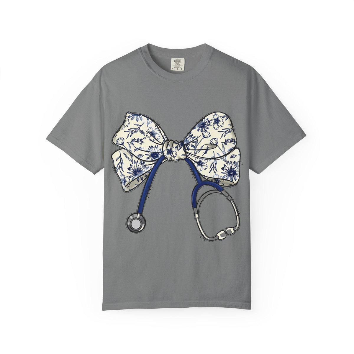 Floral Bow Stethoscope T-shirt | Nurse Doctor Medical Tee