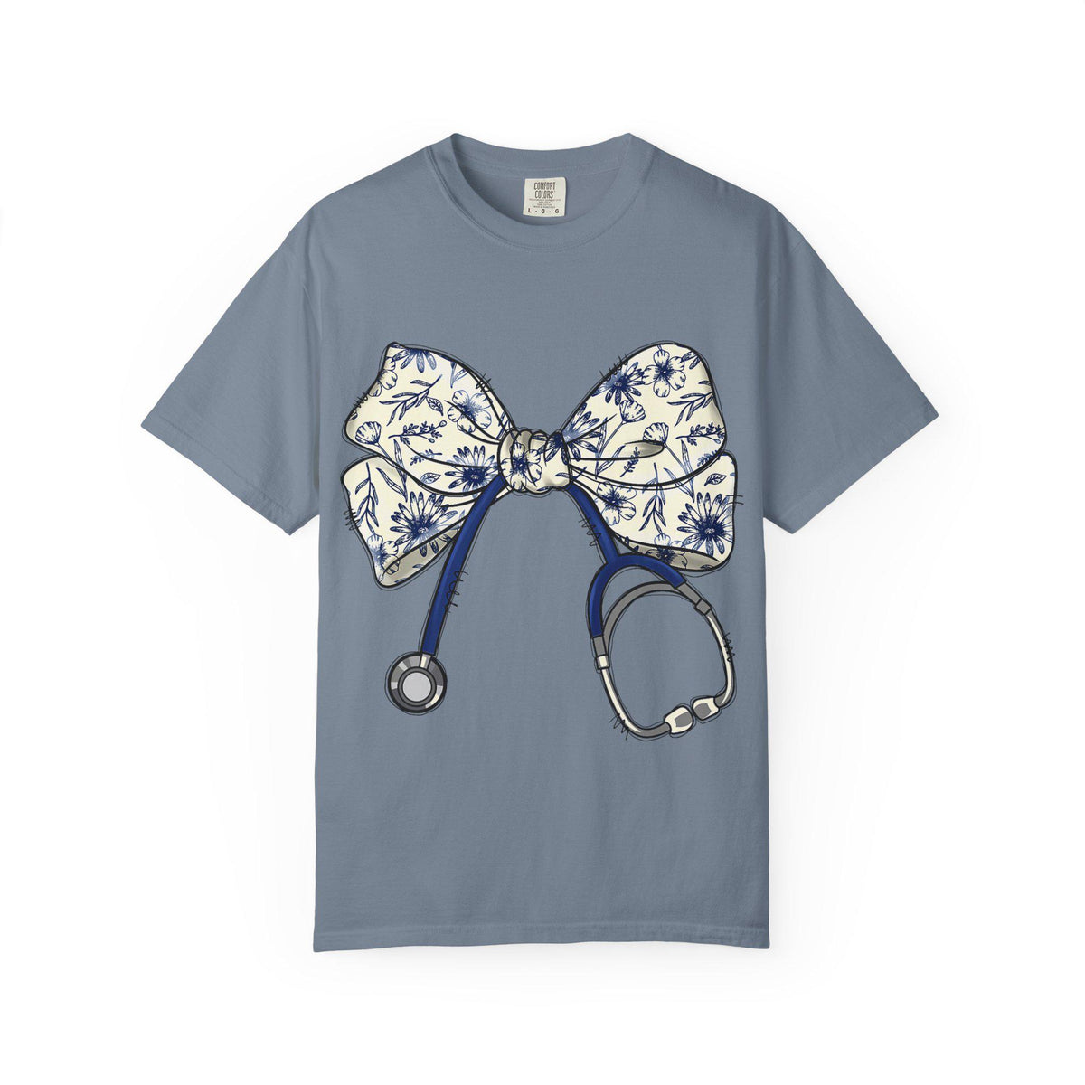 Floral Bow Stethoscope T-shirt | Nurse Doctor Medical Tee