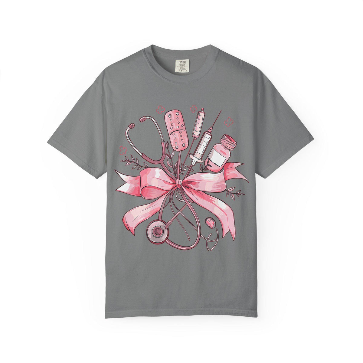 Pink Nursing Tools Bouquet T-Shirt | Stethoscope, Syringe, Bandage