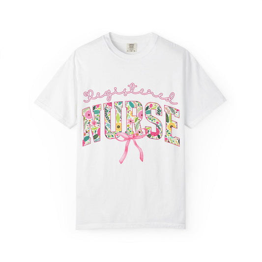 Registered Nurse T-Shirt | Floral Letters Nurses Tee