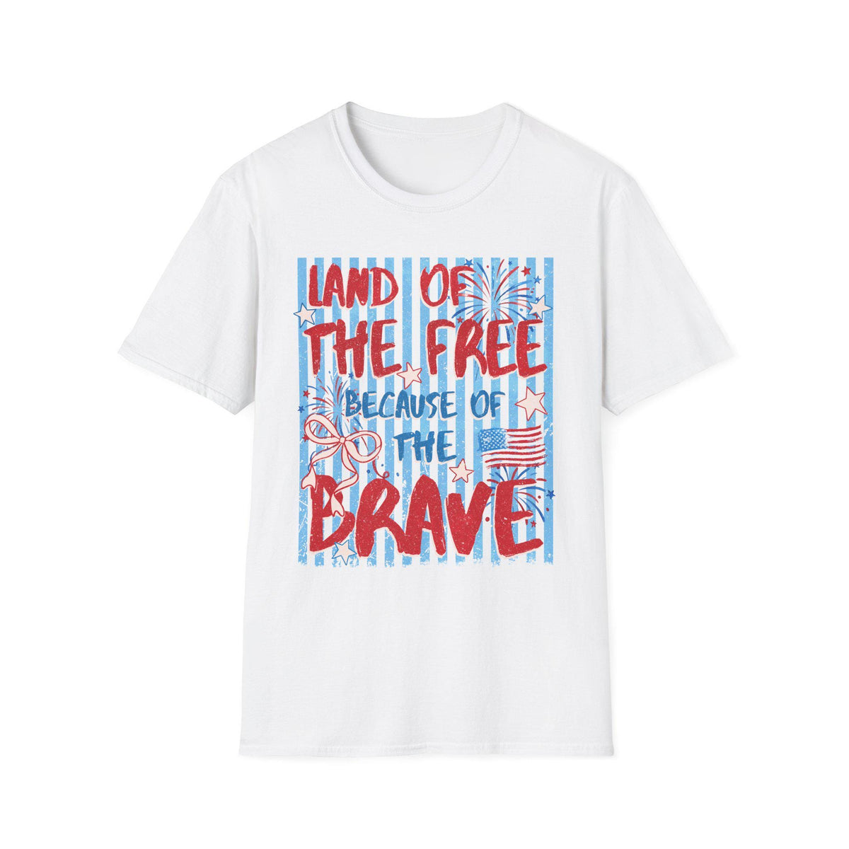 Land of the Free Because of the Brave T-Shirt | American Flag Patriotic