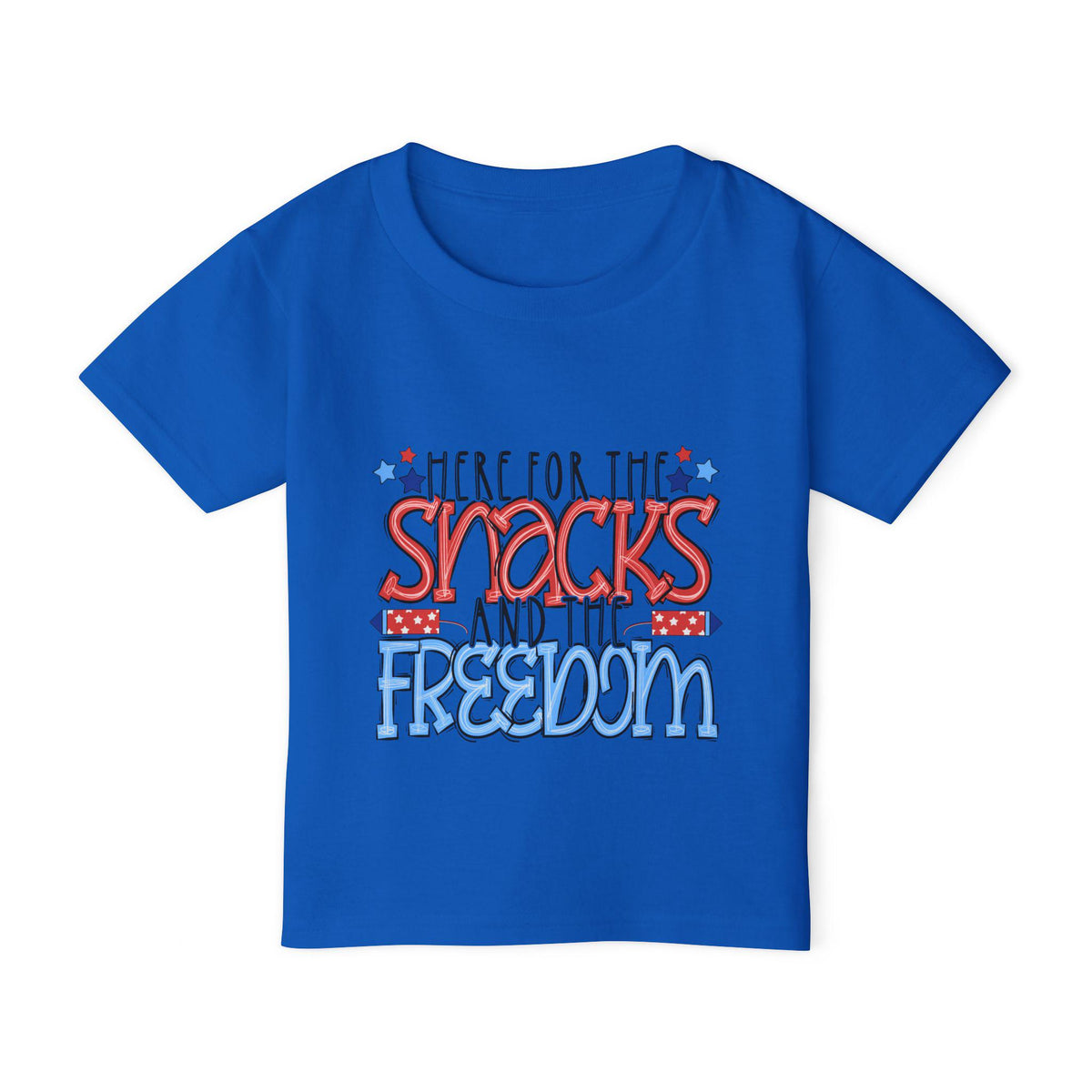 Here for the Snacks and the Freedom Toddler T-shirt | Patriotic 4th of July Kids Tee