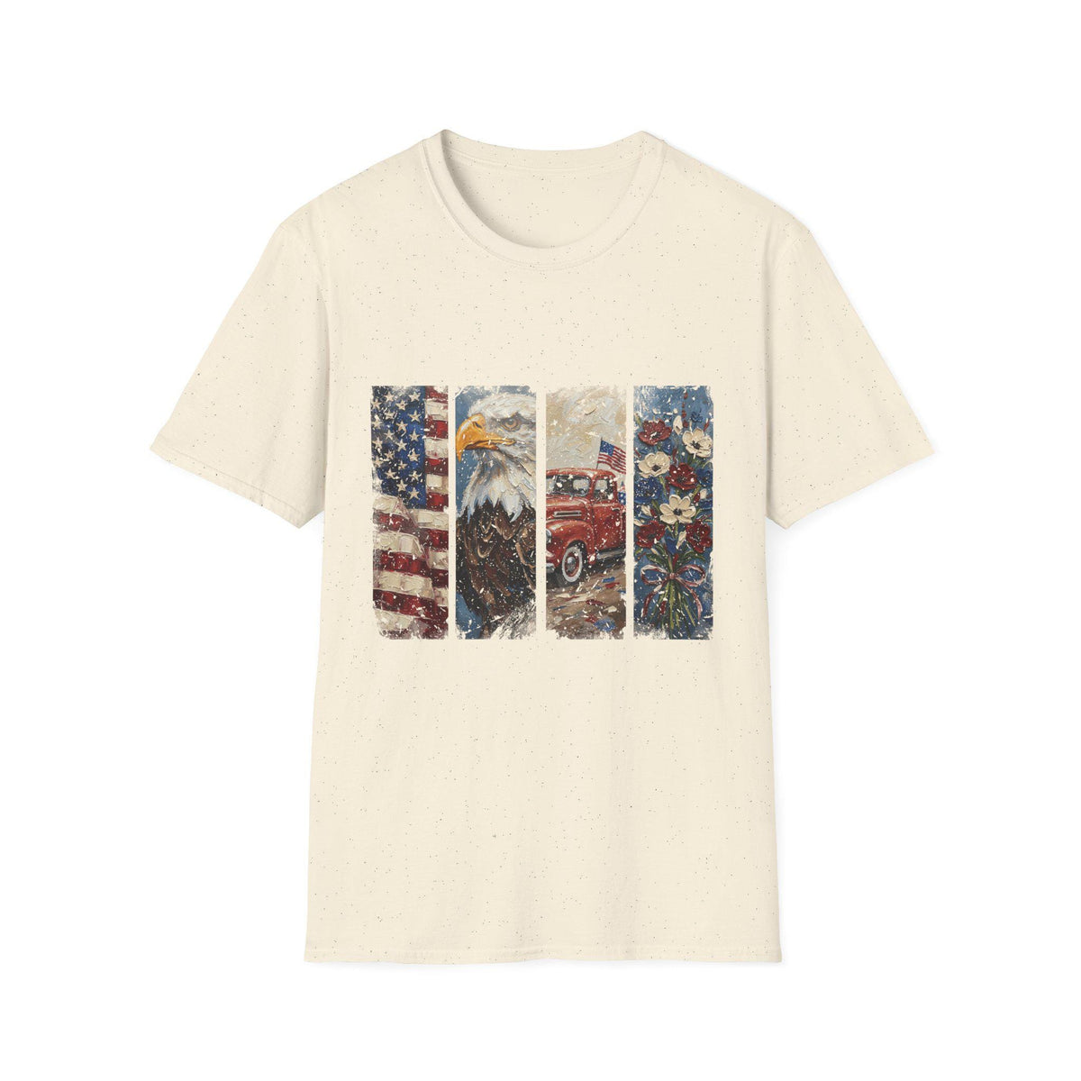 American Flag Eagle Vintage Truck T-Shirt | Patriotic Americana Distressed