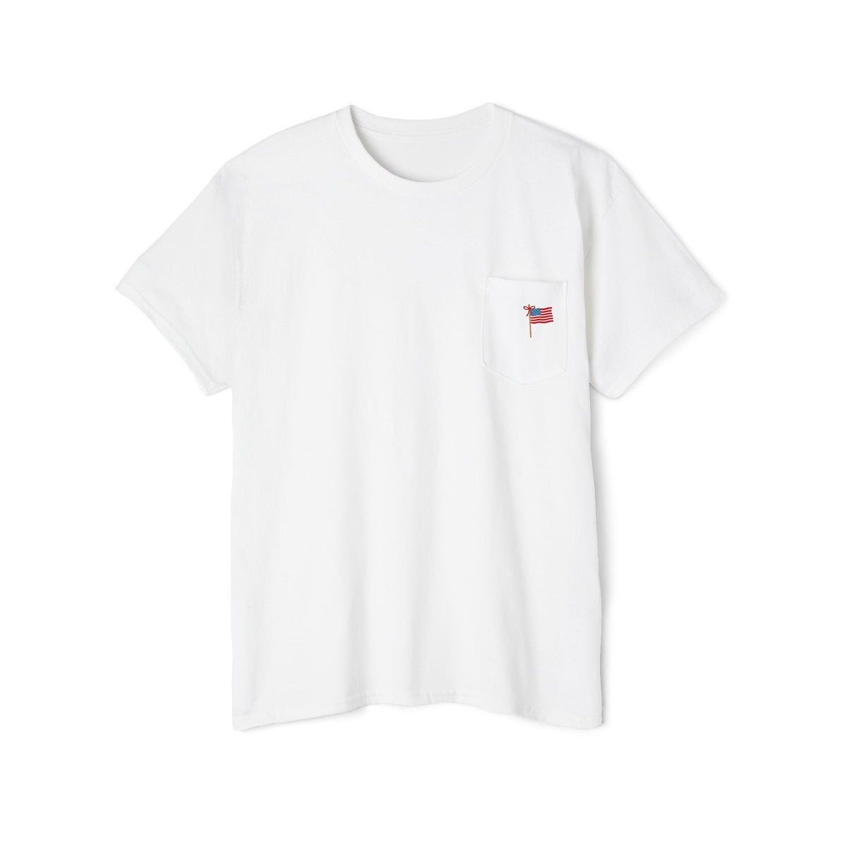 God Bless The USA Pocket Tee | Patriotic Flag Fourth of July Shirt