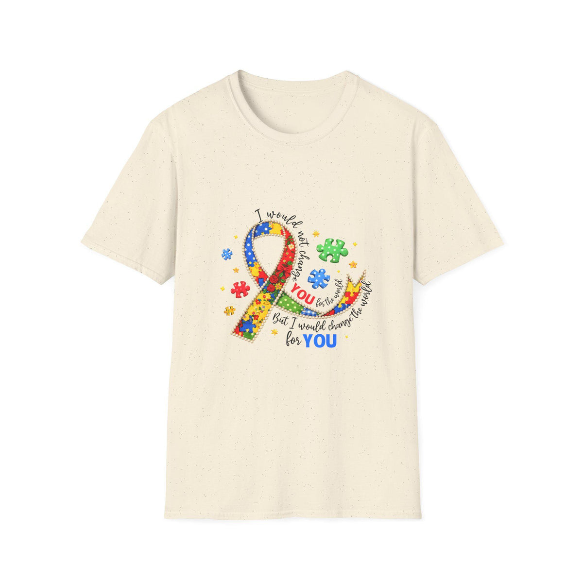 Autism Awareness Puzzle Ribbon T-Shirt | I Support You Design