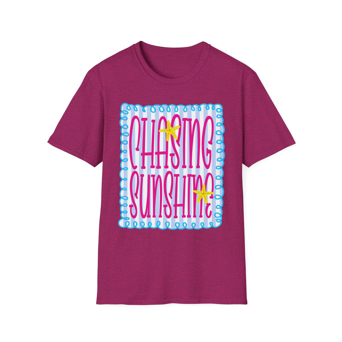 Chasing Sunshine T-Shirt | Retro Script, Beach Vibes, Bright Colors