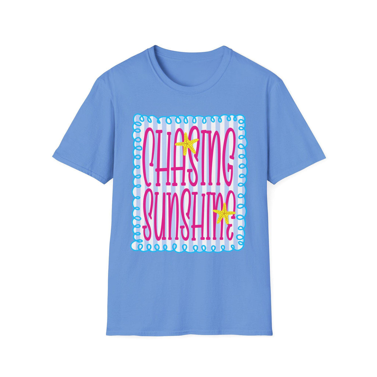 Chasing Sunshine T-Shirt | Retro Script, Beach Vibes, Bright Colors