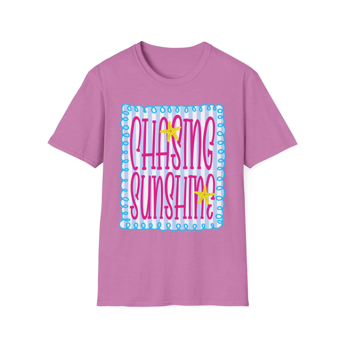 Chasing Sunshine T-Shirt | Retro Script, Beach Vibes, Bright Colors