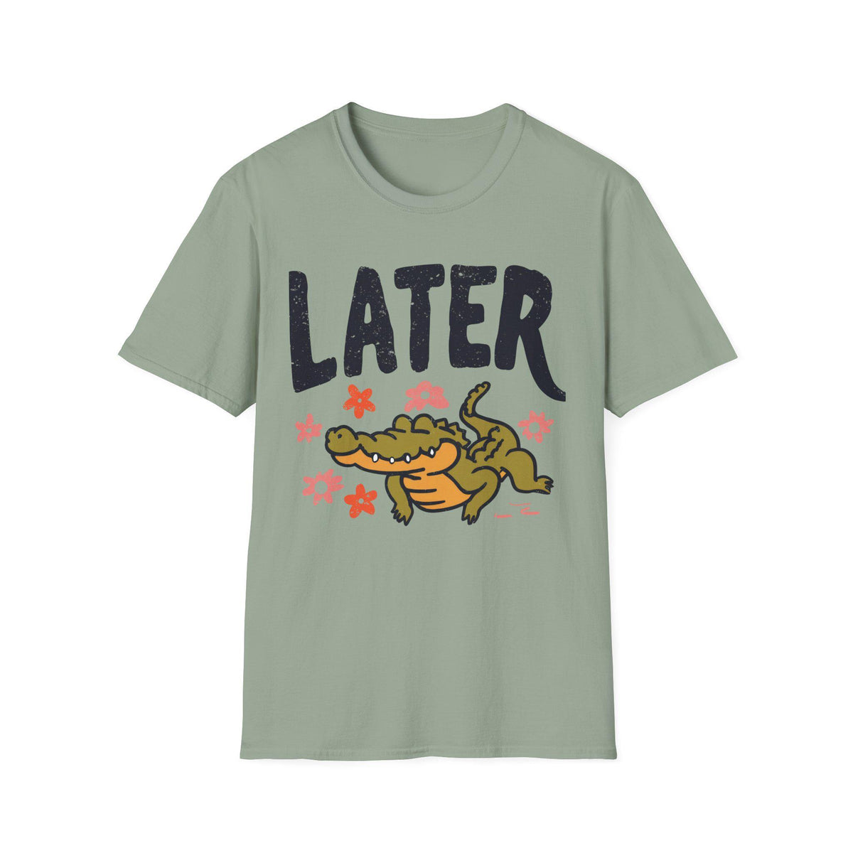Later Alligator T-Shirt | Retro Distressed Crocodile Graphic Tee