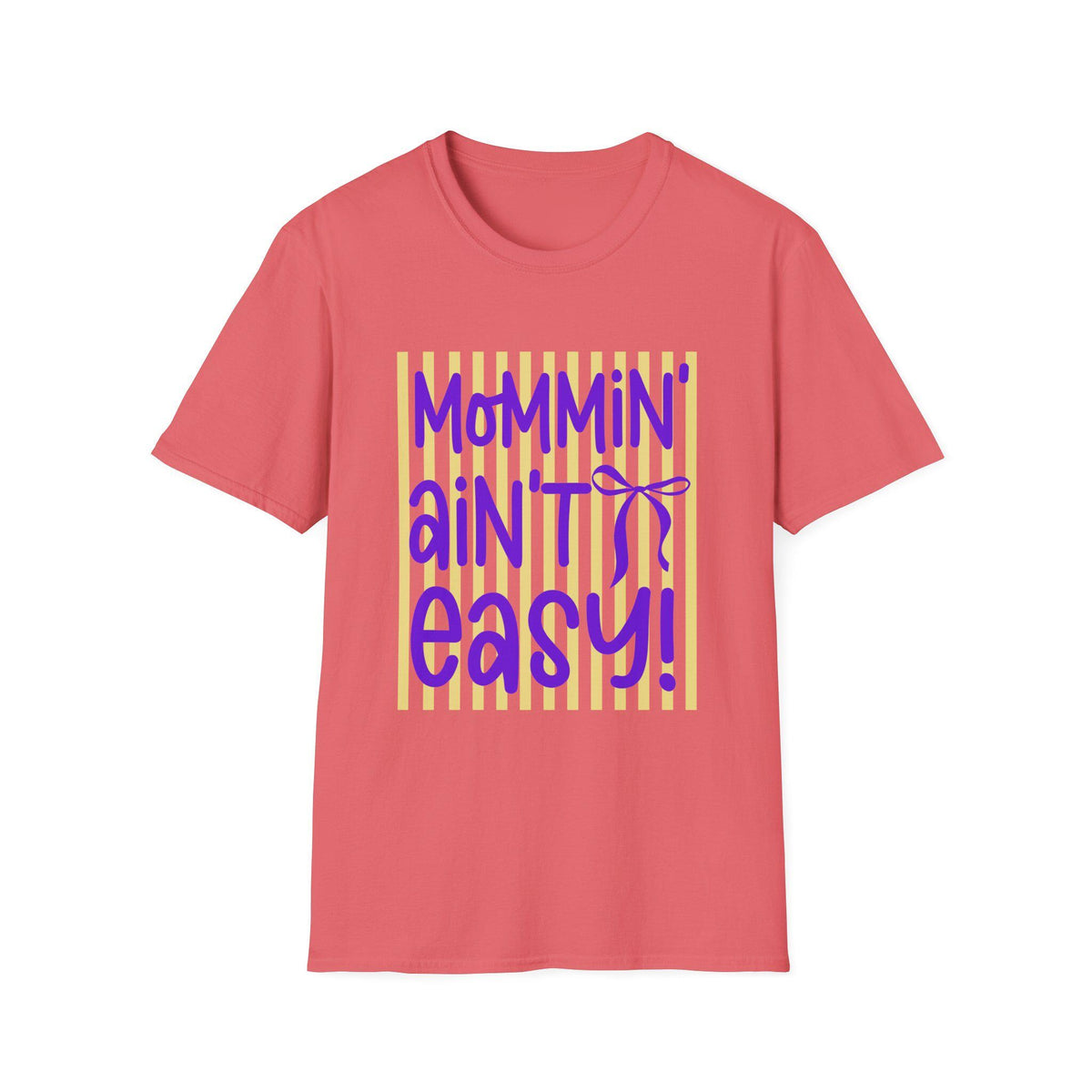 Mommin' Ain't Easy shirt | Mom Life Graphic Tee, Purple Yellow Design