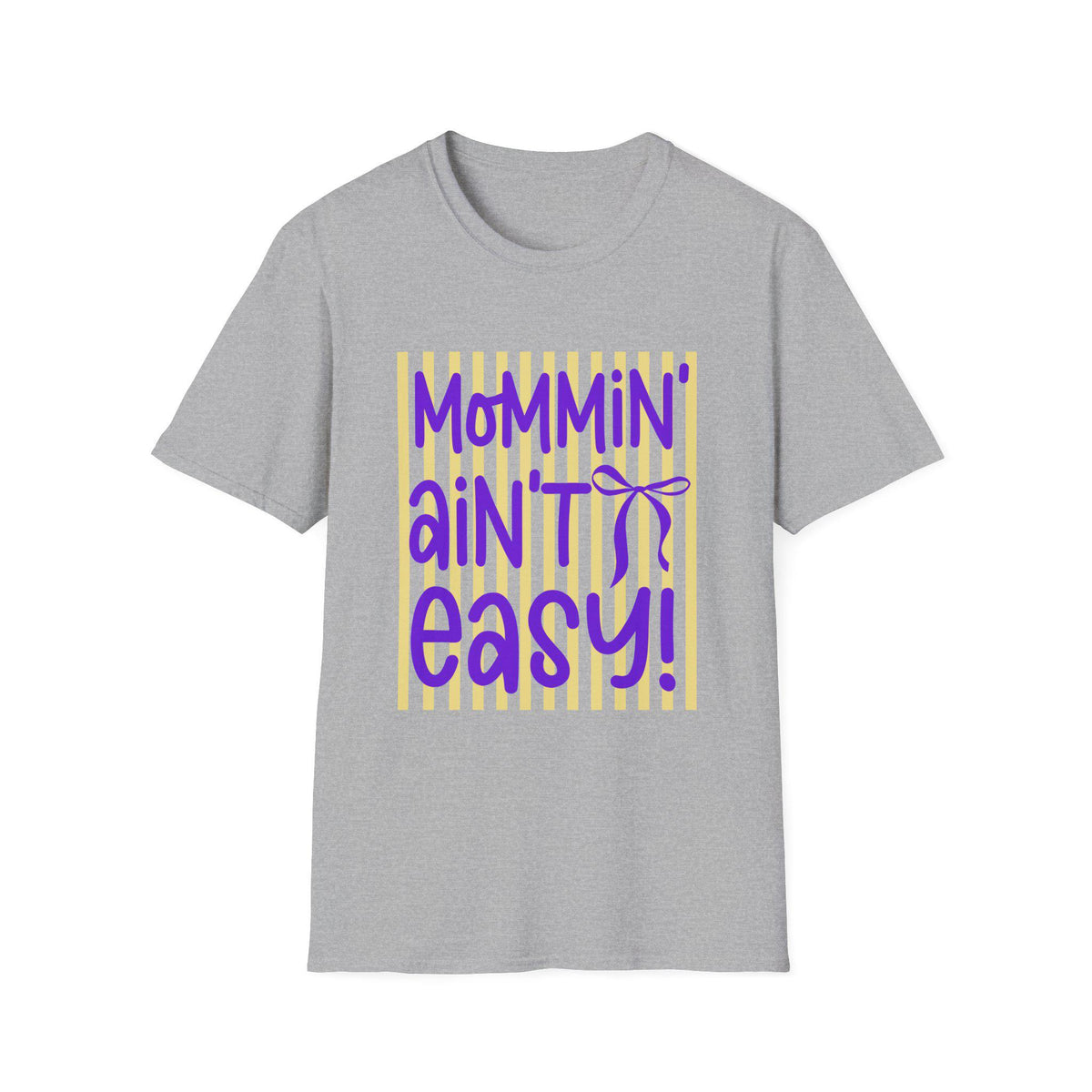 Mommin' Ain't Easy shirt | Mom Life Graphic Tee, Purple Yellow Design