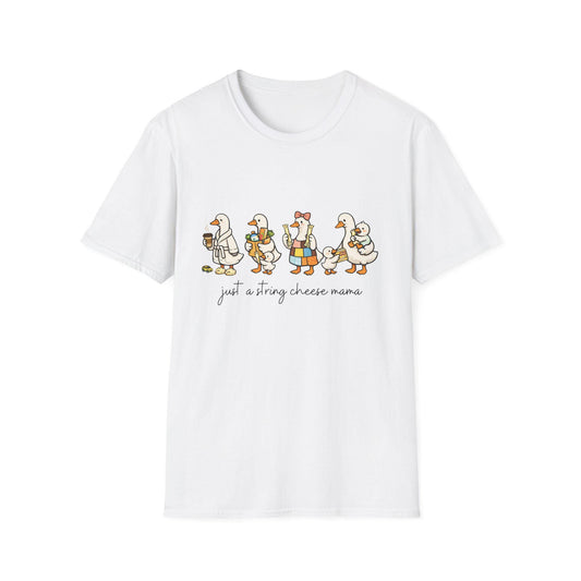 Cheese Mama Goose T-Shirt | Whimsical Duck Family Illustration