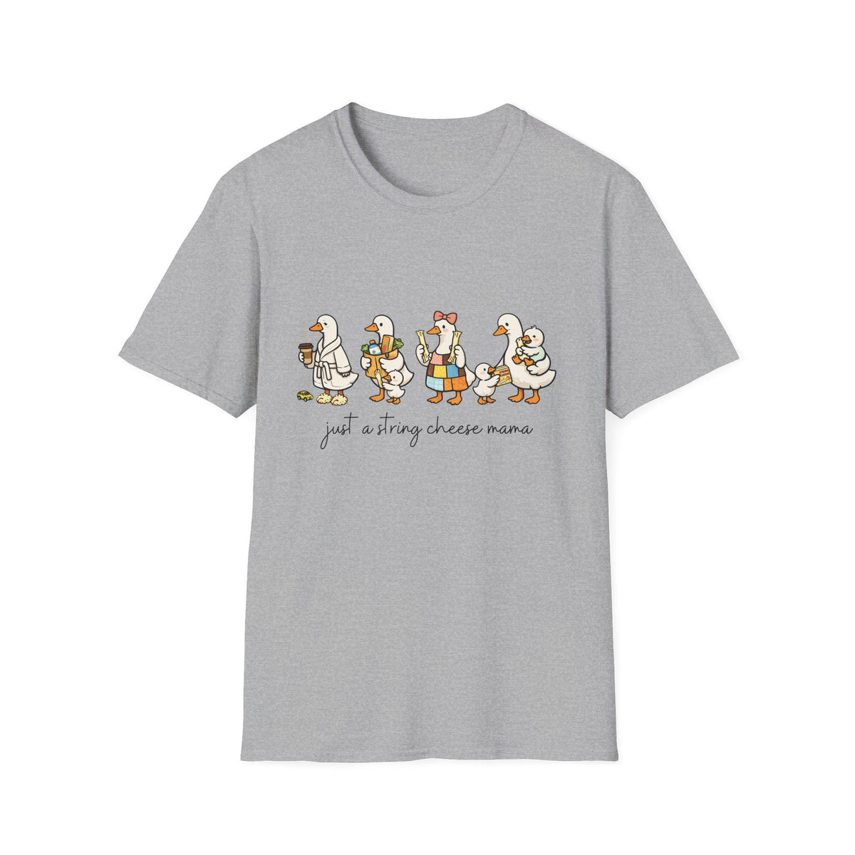 Cheese Mama Goose T-Shirt | Whimsical Duck Family Illustration