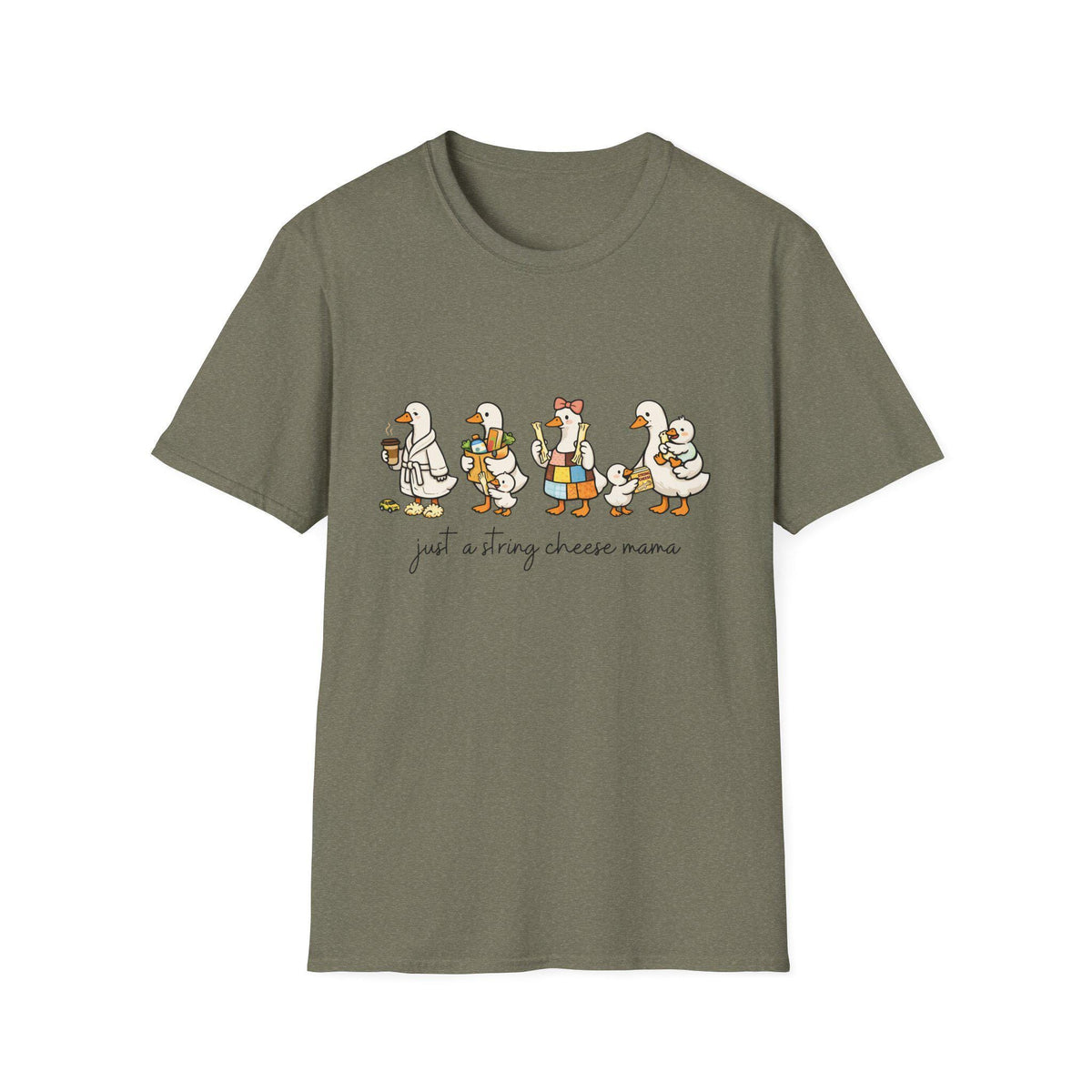 Cheese Mama Goose T-Shirt | Whimsical Duck Family Illustration