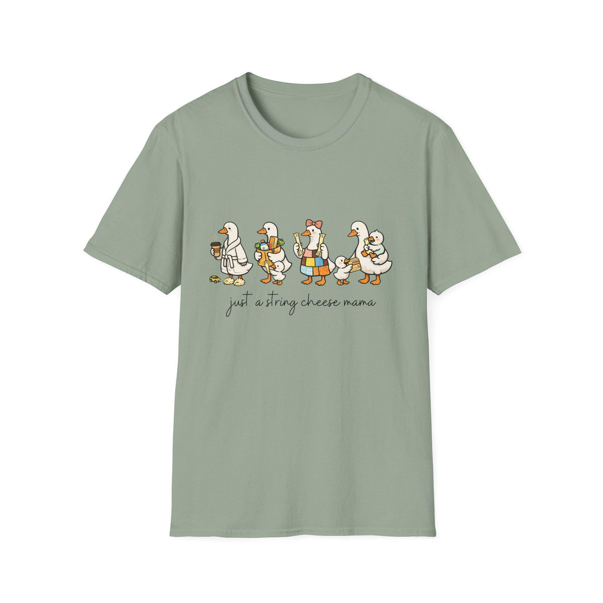 Cheese Mama Goose T-Shirt | Whimsical Duck Family Illustration
