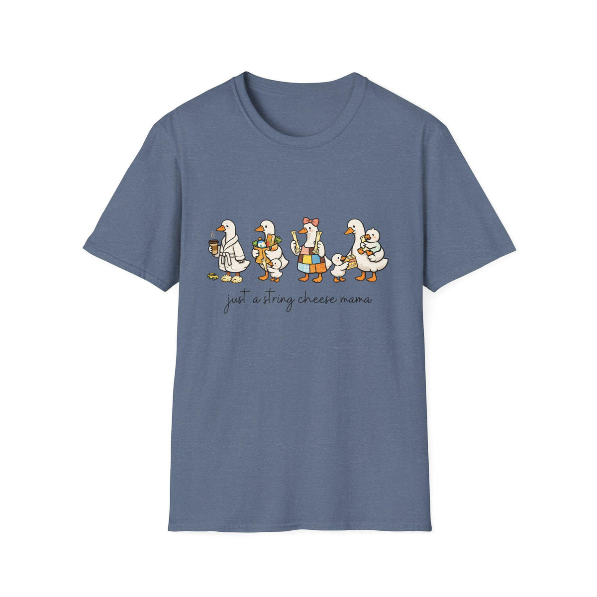 Cheese Mama Goose T-Shirt | Whimsical Duck Family Illustration