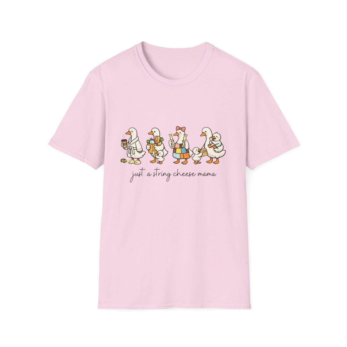 Cheese Mama Goose T-Shirt | Whimsical Duck Family Illustration