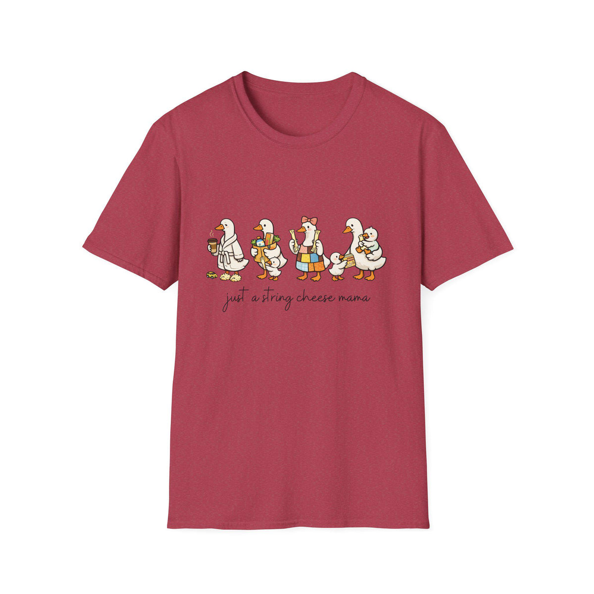 Cheese Mama Goose T-Shirt | Whimsical Duck Family Illustration