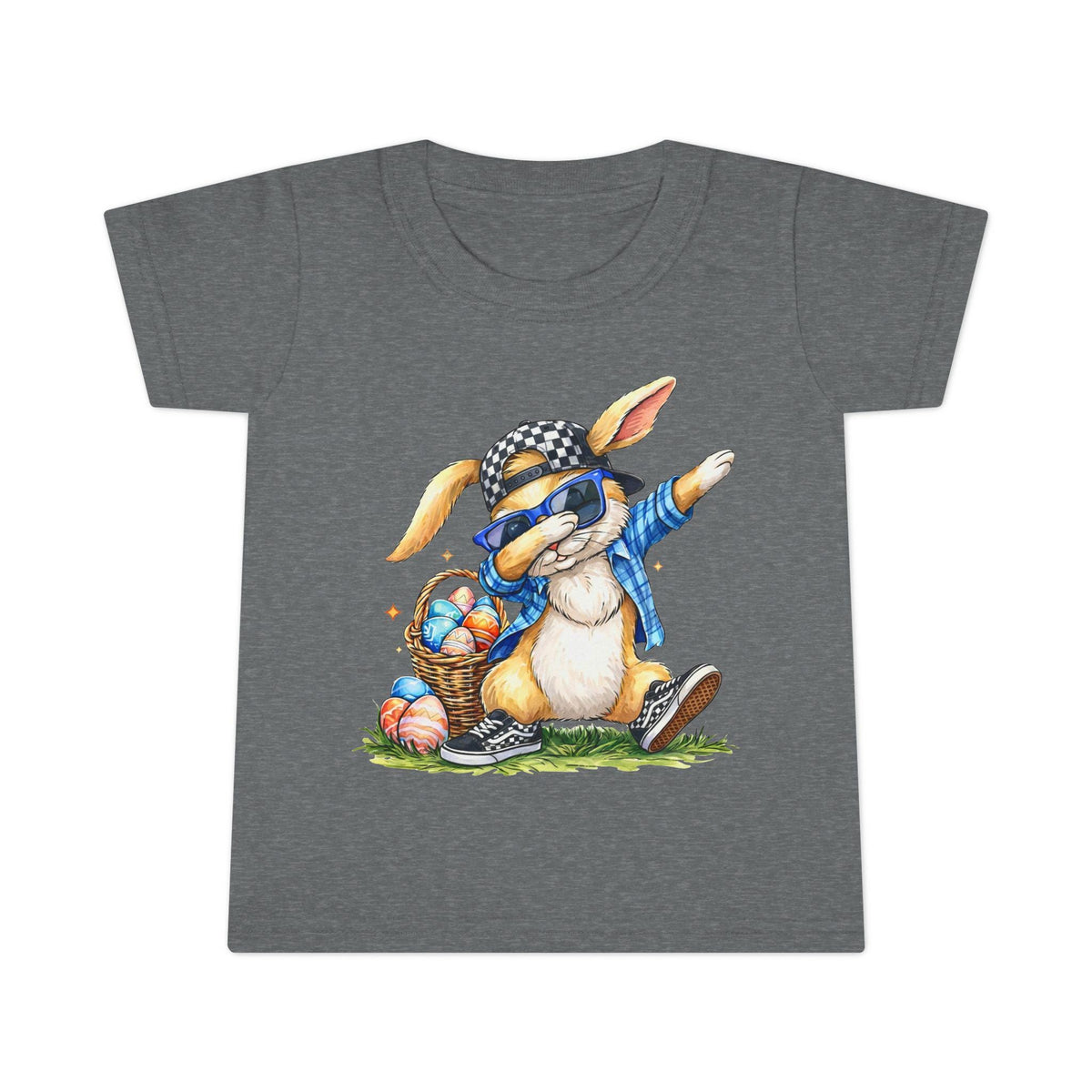 Dabbing Bunny with Easter Eggs Toddler T-shirt | Cute Bunny Shirt