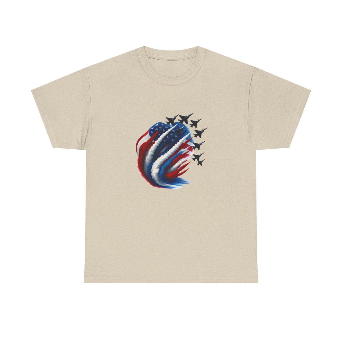 American Flag Jet Formation T-Shirt | Patriotic Military Airshow Tee