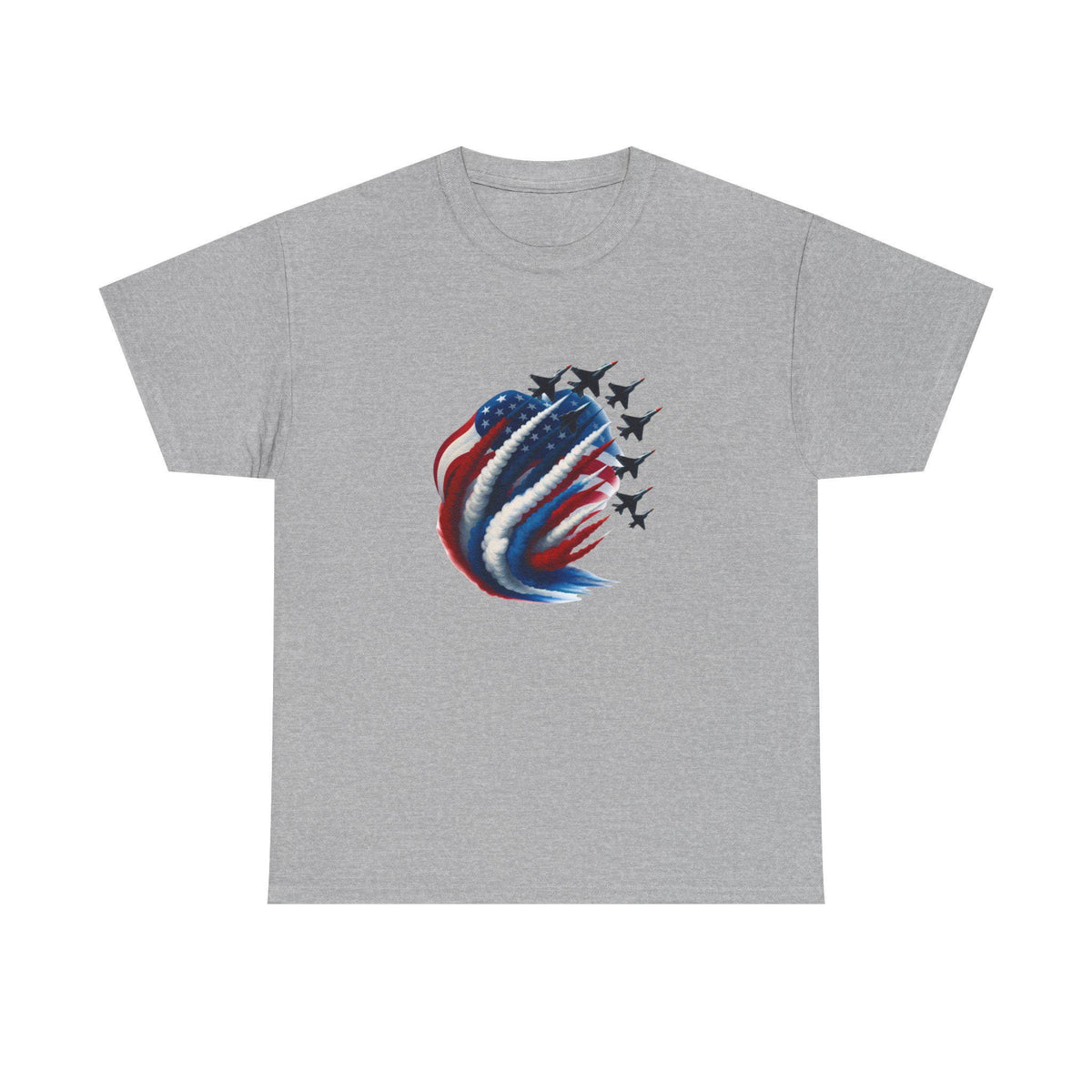 American Flag Jet Formation T-Shirt | Patriotic Military Airshow Tee