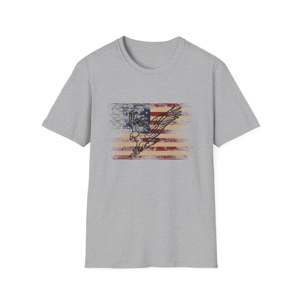 Distressed American Flag with Guitar T-Shirt | Vintage Music USA Tee