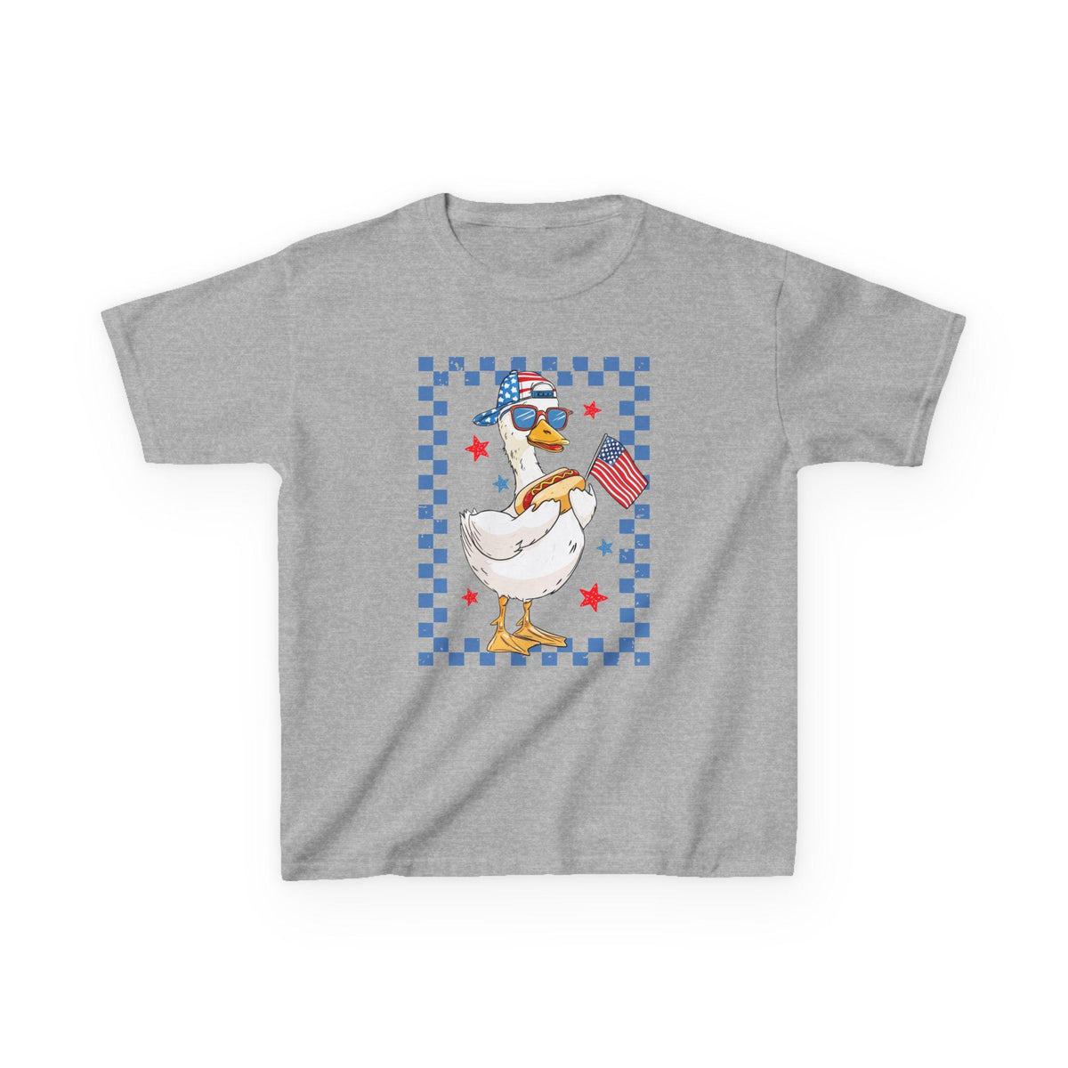 Patriotic Duck holding American Flag Kids Tee | Fourth of July, Stars & Stripes