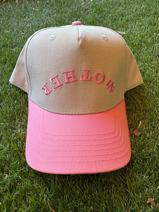 Pink Embroidered Upside down Mother
