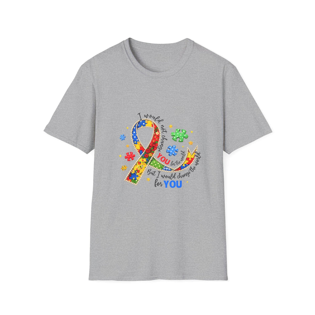 Autism Awareness Puzzle Ribbon T-Shirt | I Support You Design