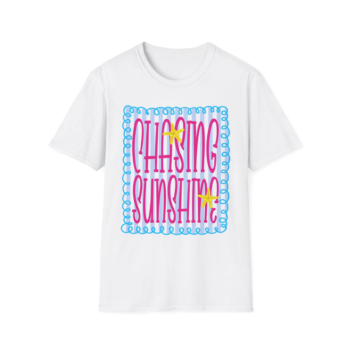 Chasing Sunshine T-Shirt | Retro Script, Beach Vibes, Bright Colors
