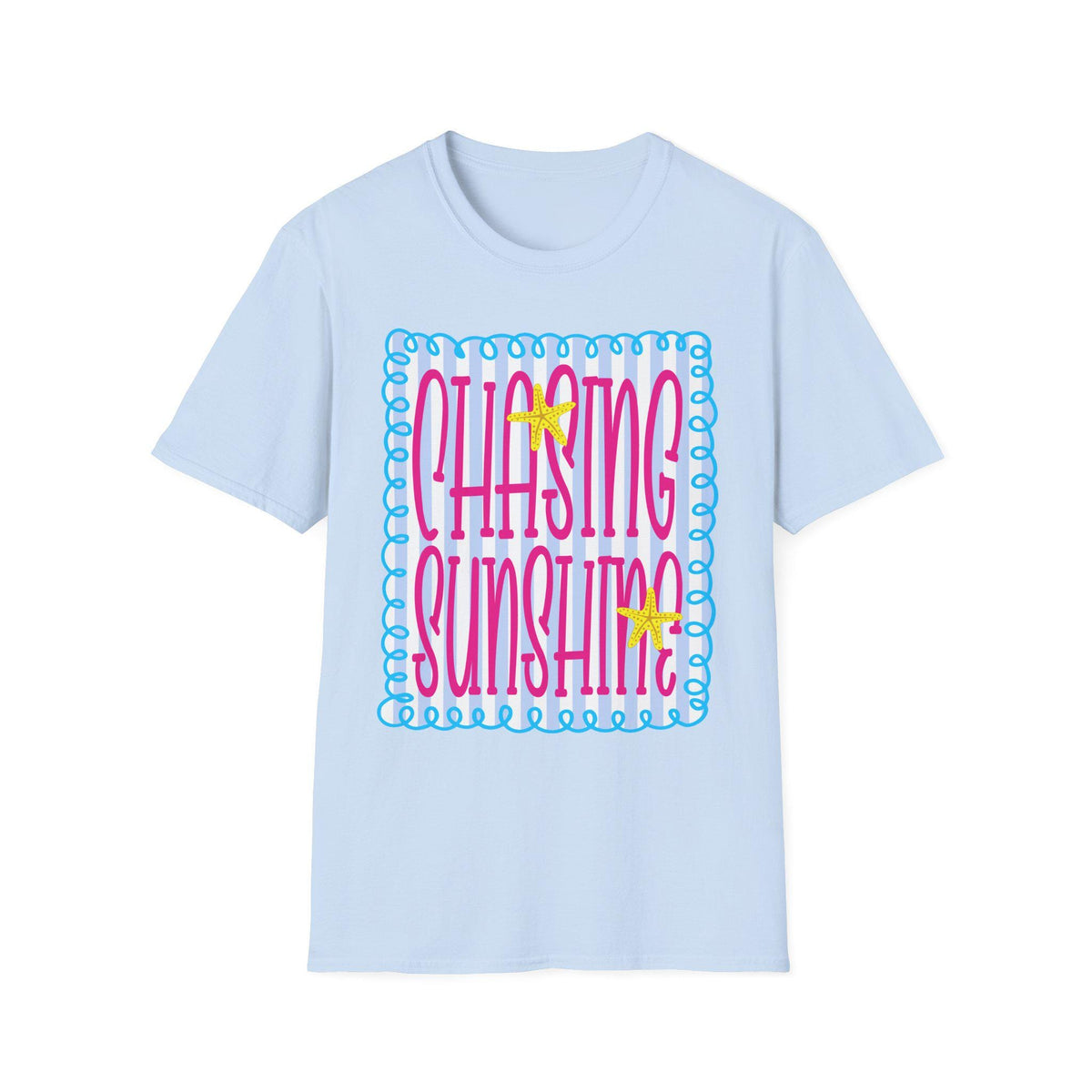 Chasing Sunshine T-Shirt | Retro Script, Beach Vibes, Bright Colors
