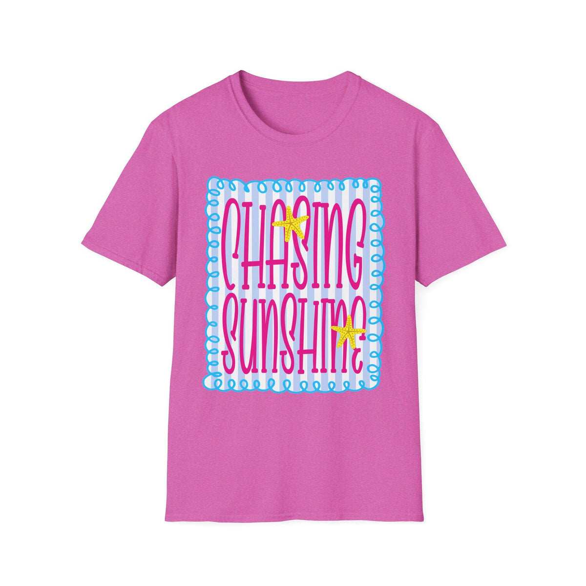 Chasing Sunshine T-Shirt | Retro Script, Beach Vibes, Bright Colors