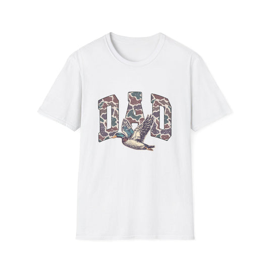 Camo DAD Letters with Flying Duck T-Shirt | Hunting Dad Tee