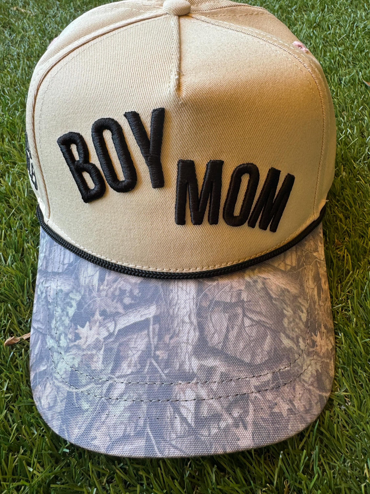 Boy Mom with camouflage bill embroidered canvas hat