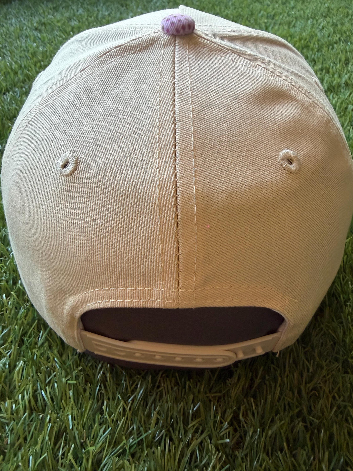 AMEN on custom canvas trucker hat with patchwork brim