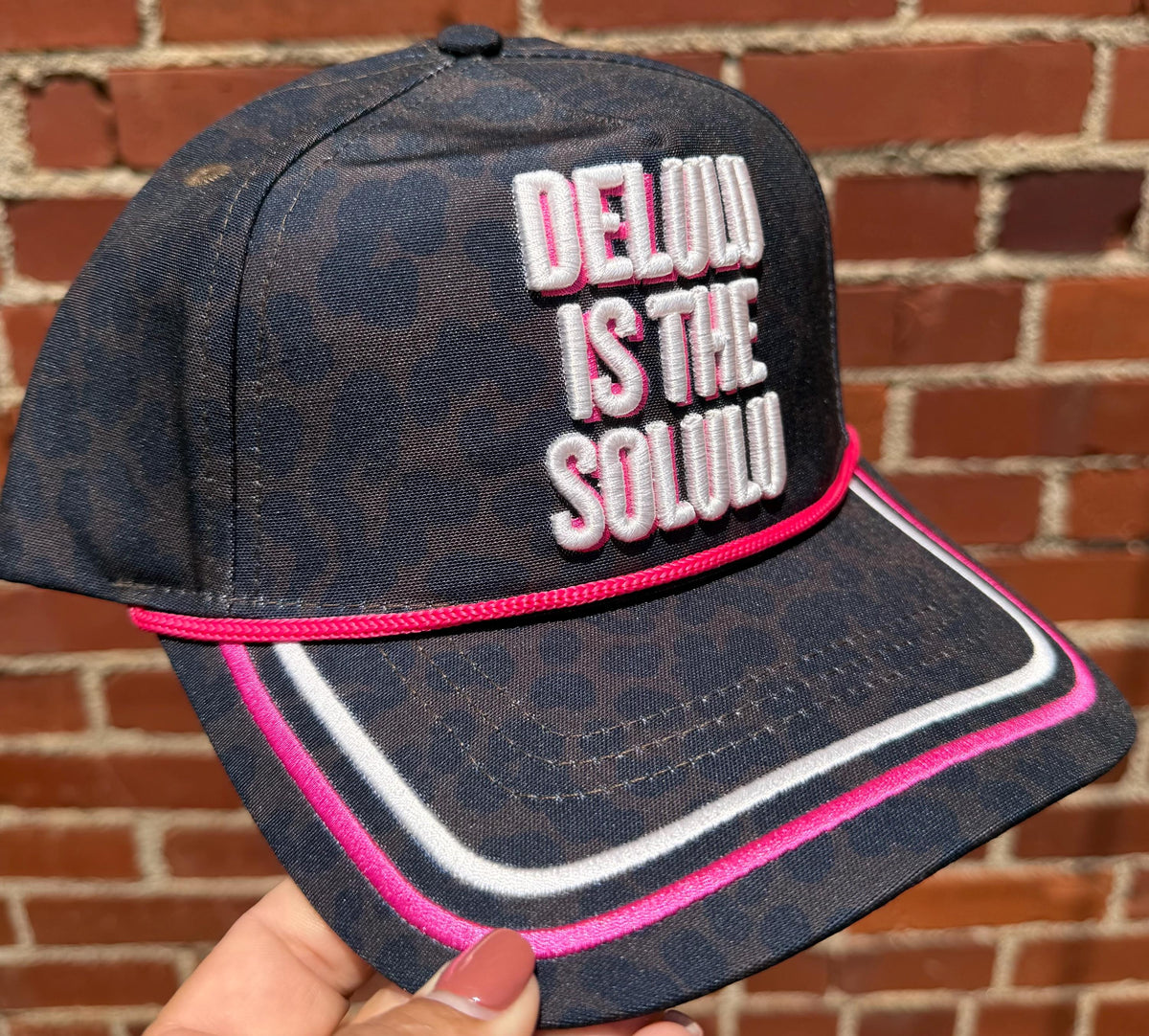 Delulu is the Solulu embroidered canvas trucker hat