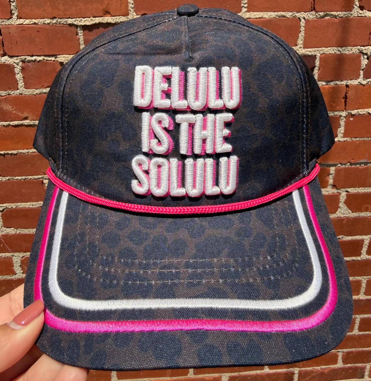 Delulu is the Solulu embroidered canvas trucker hat