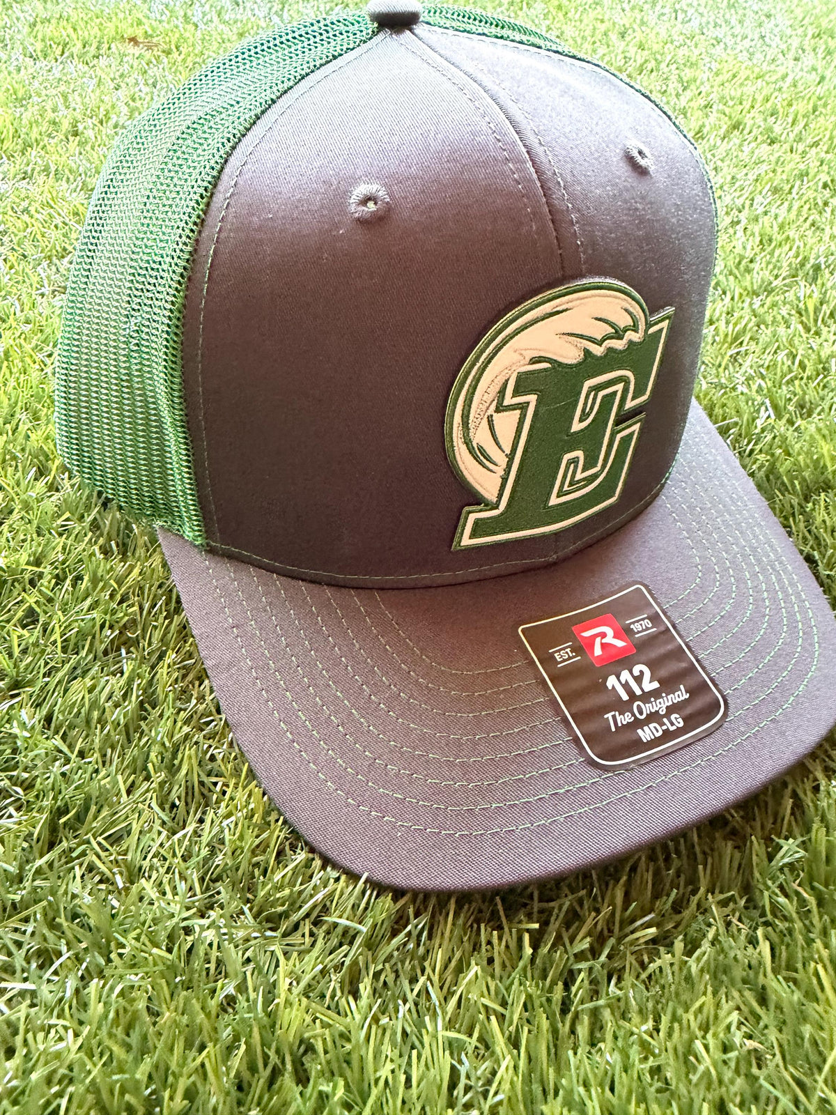 EASLEY Greenwave leather patch on custom Richardson 112 mesh trucker hat