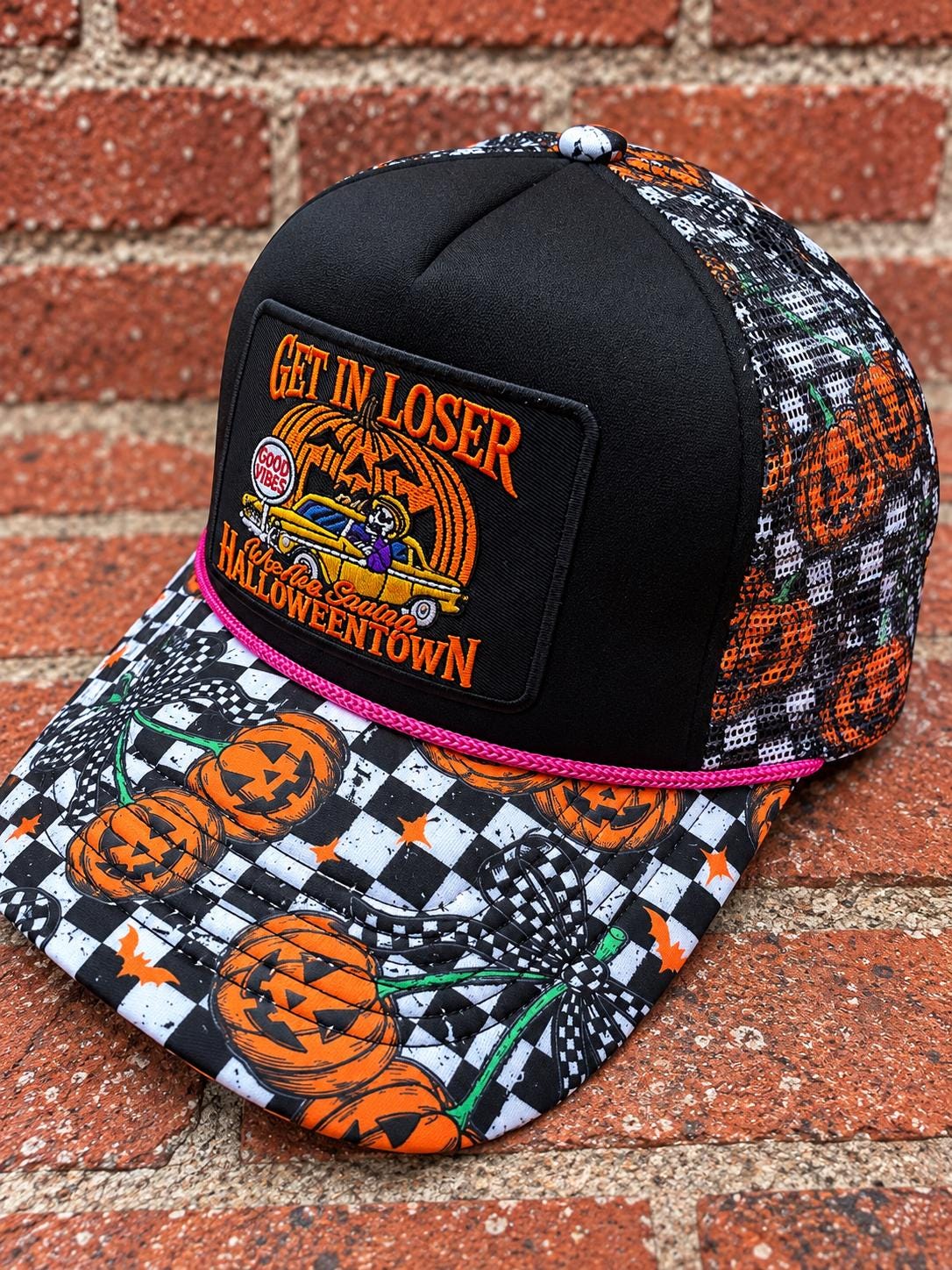 Get In Losers We Are Saving Halloweentown on custom mesh trucker hat with Halloween theme