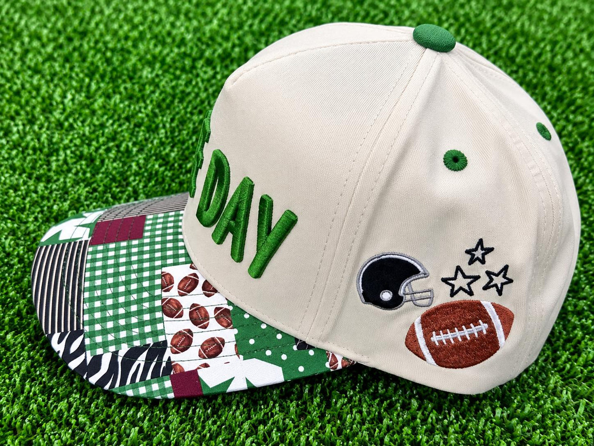 Game Day embroidered custom canvas trucker hat