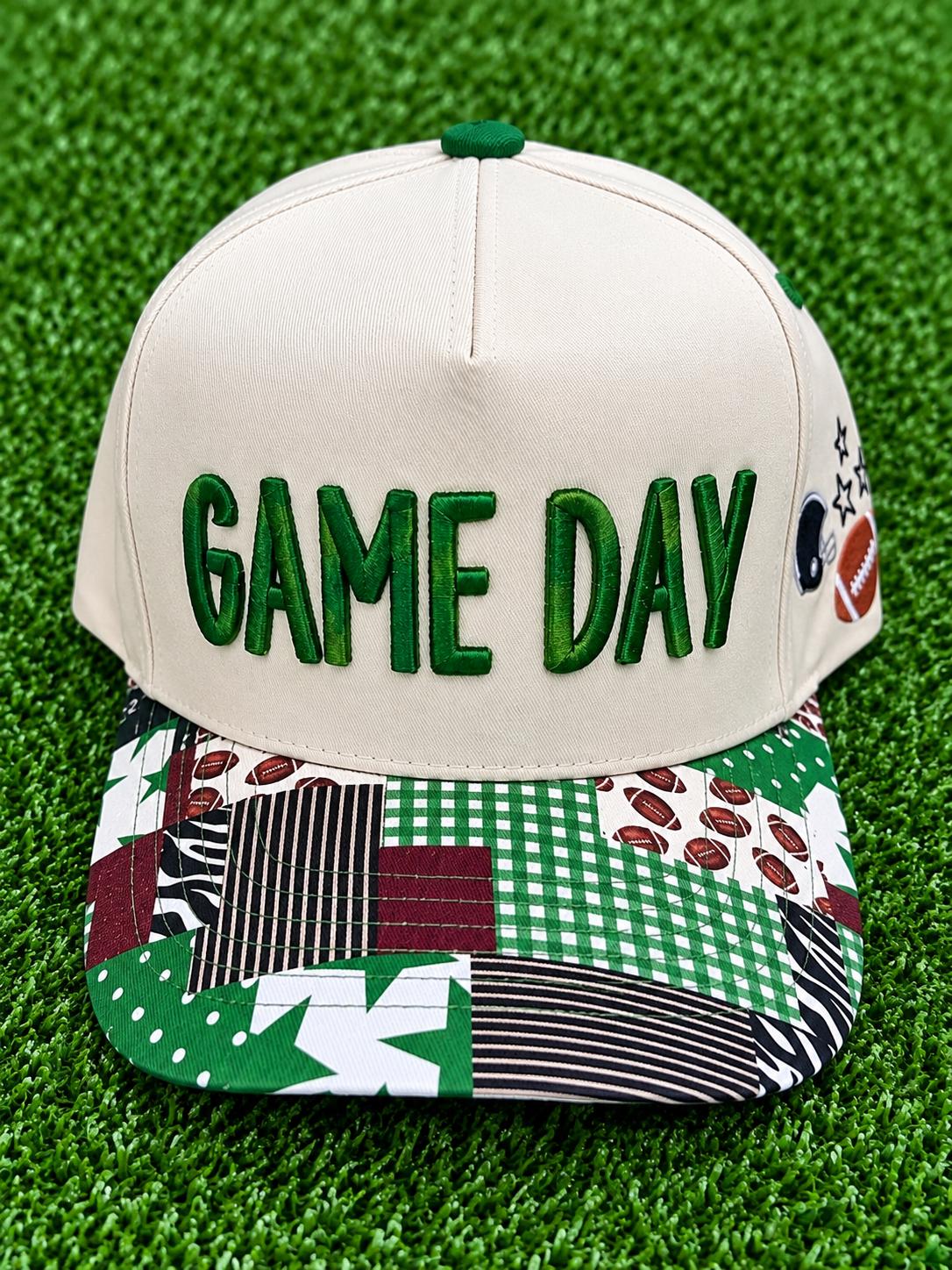 Game Day embroidered custom canvas trucker hat
