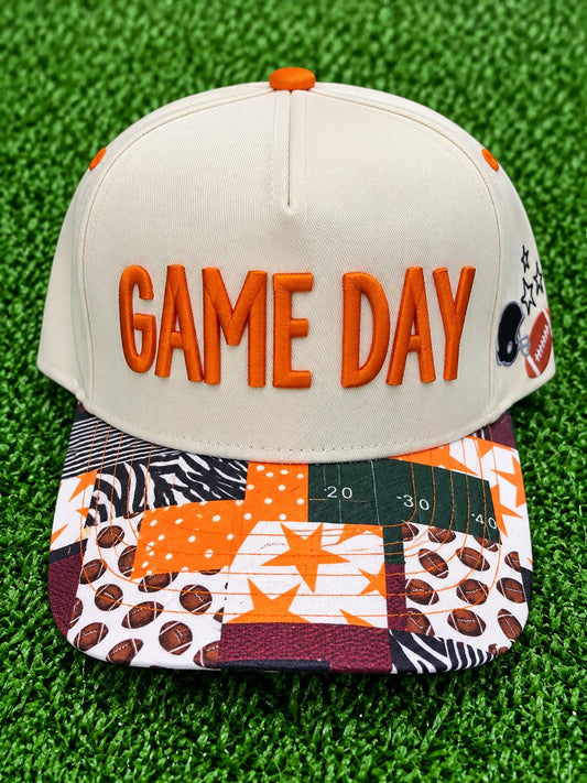 Game Day embroidered custom canvas trucker hat