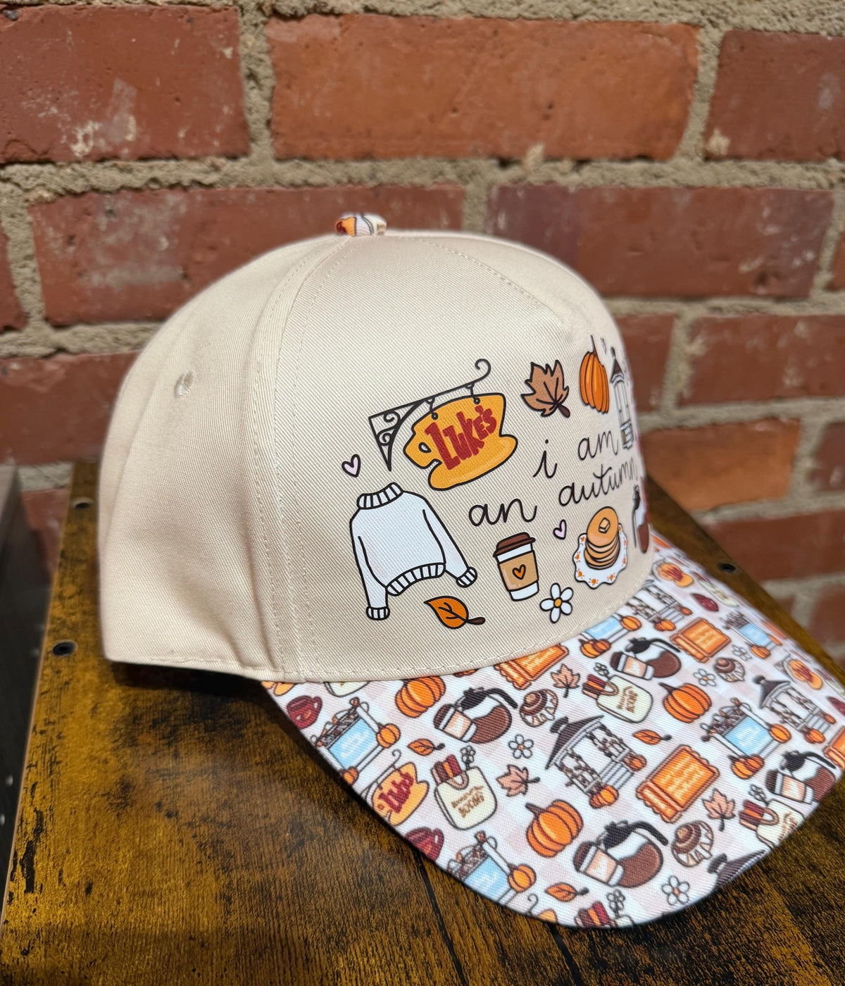 I Am An Autumn custom canvas trucker hat