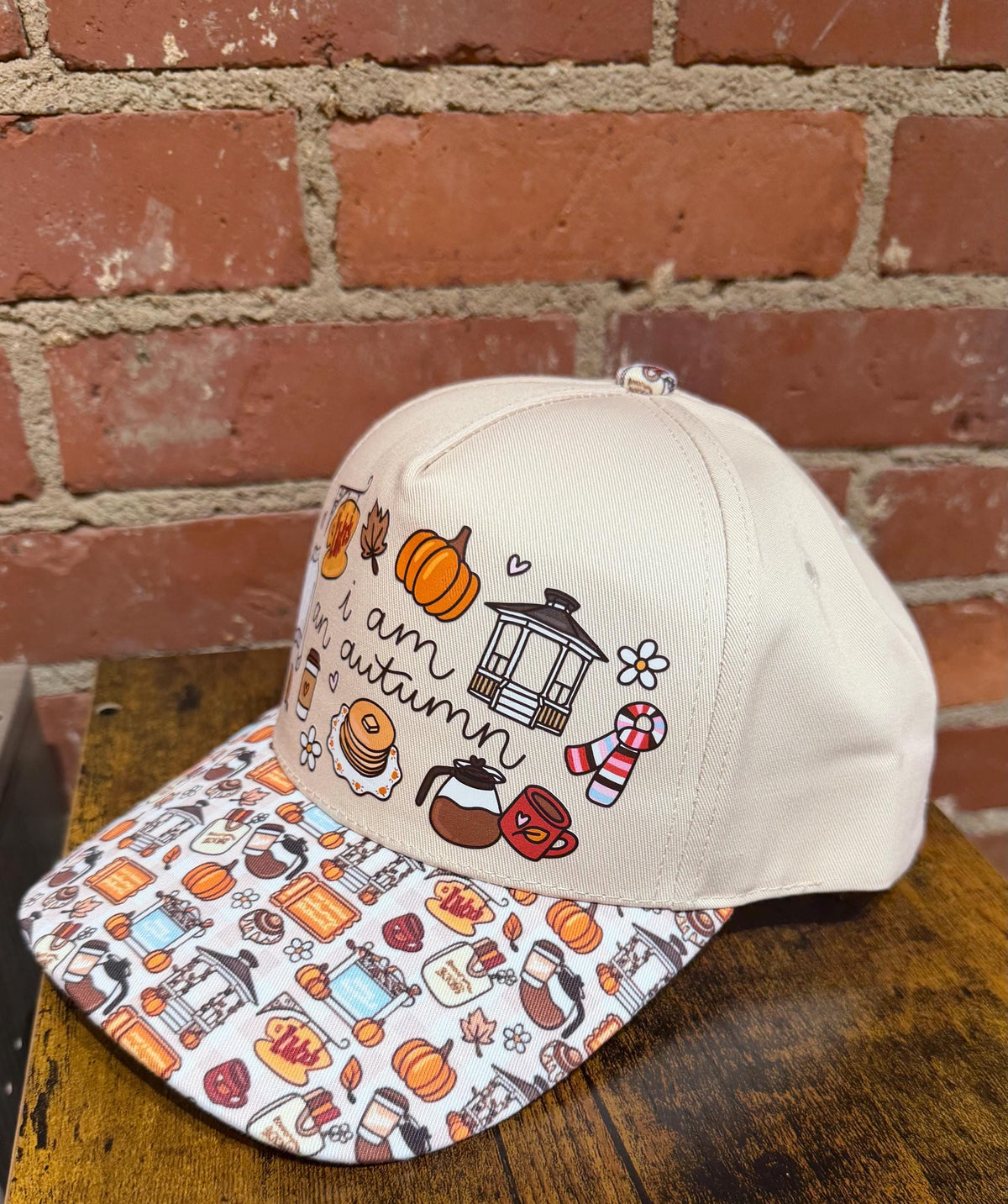 I Am An Autumn custom canvas trucker hat